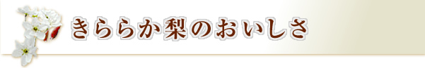 きららか梨のおいしさ